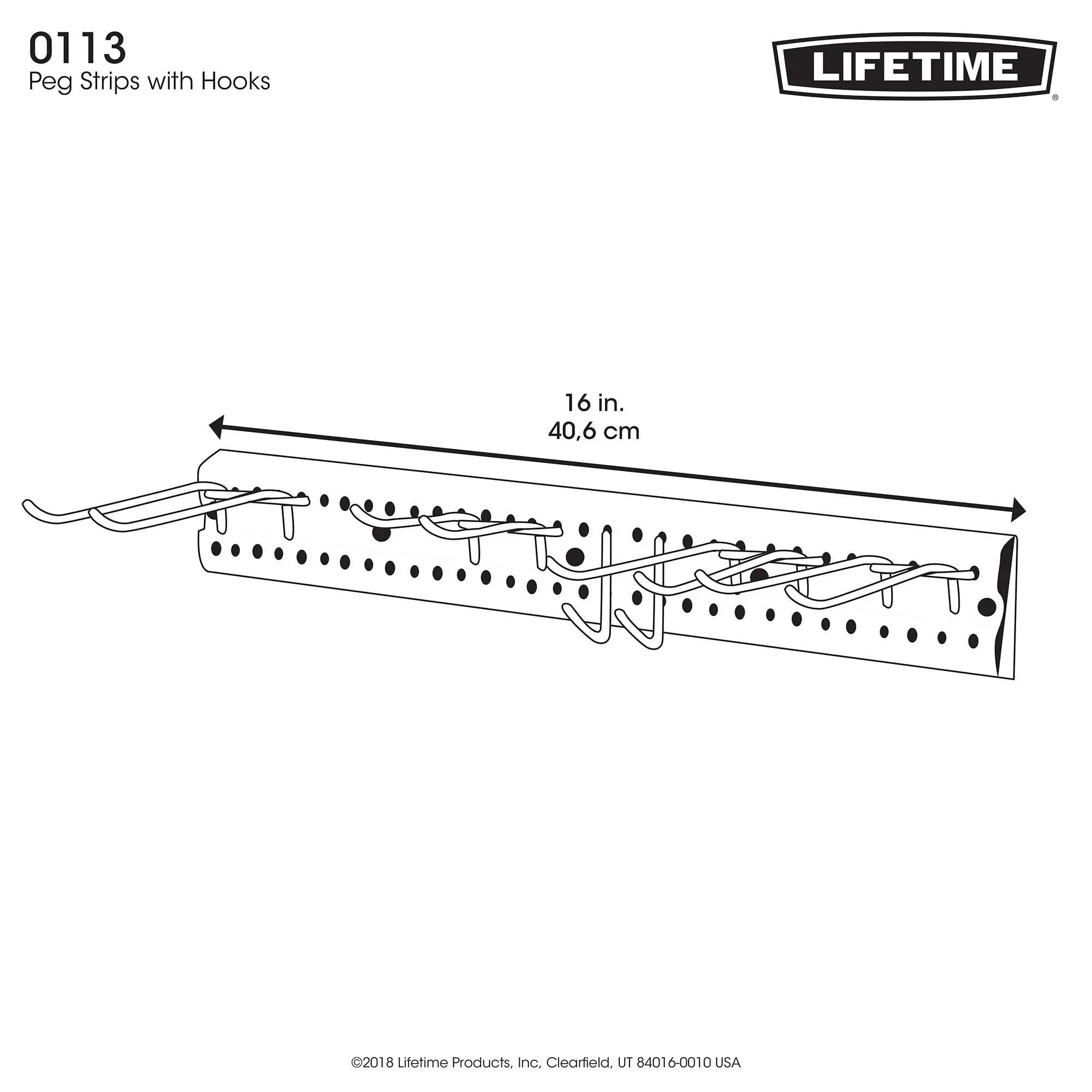 0113 Lifetime Shed 16 Inch Peg Strip Kit-8