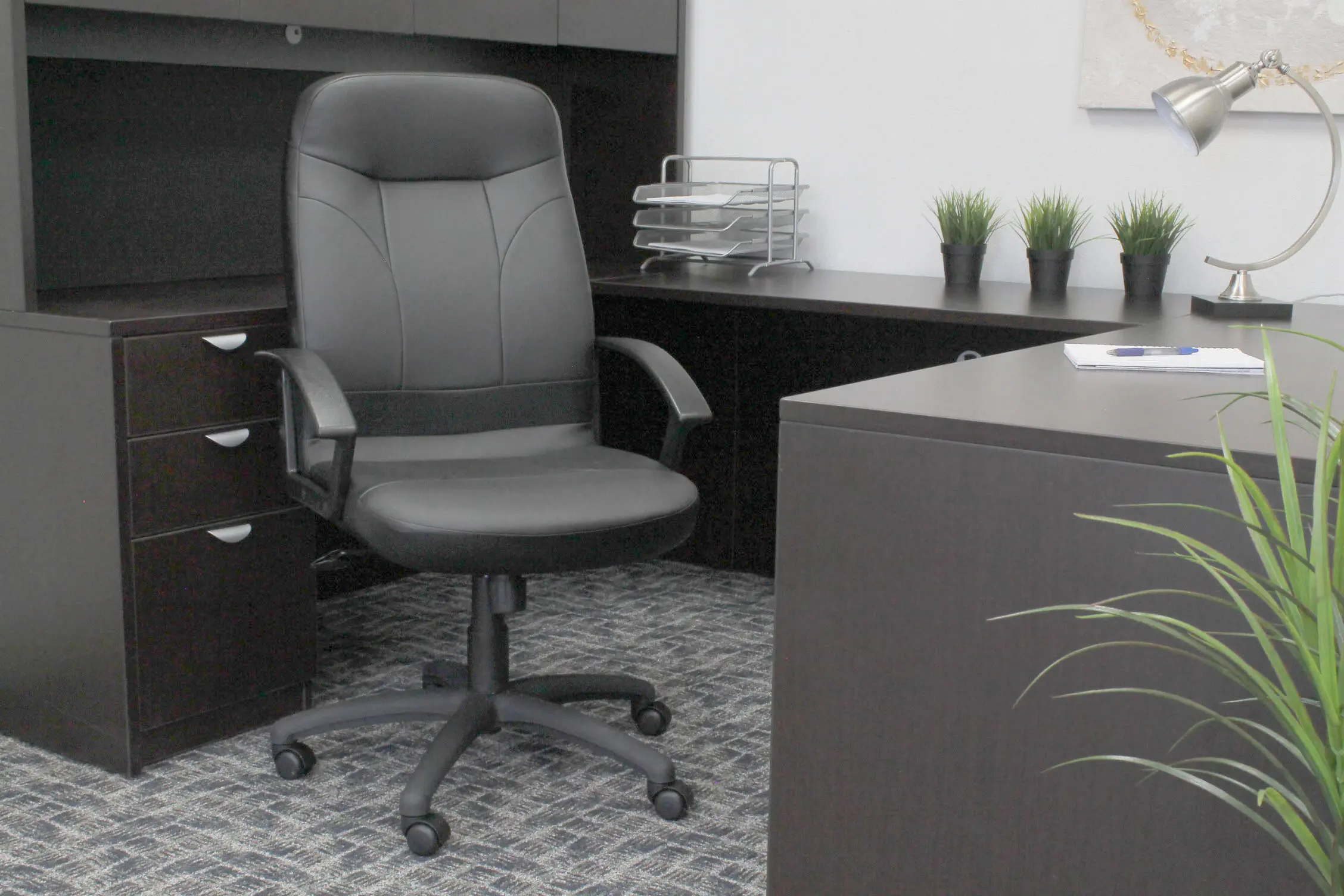 Black LeatherPlus Office Chair-2