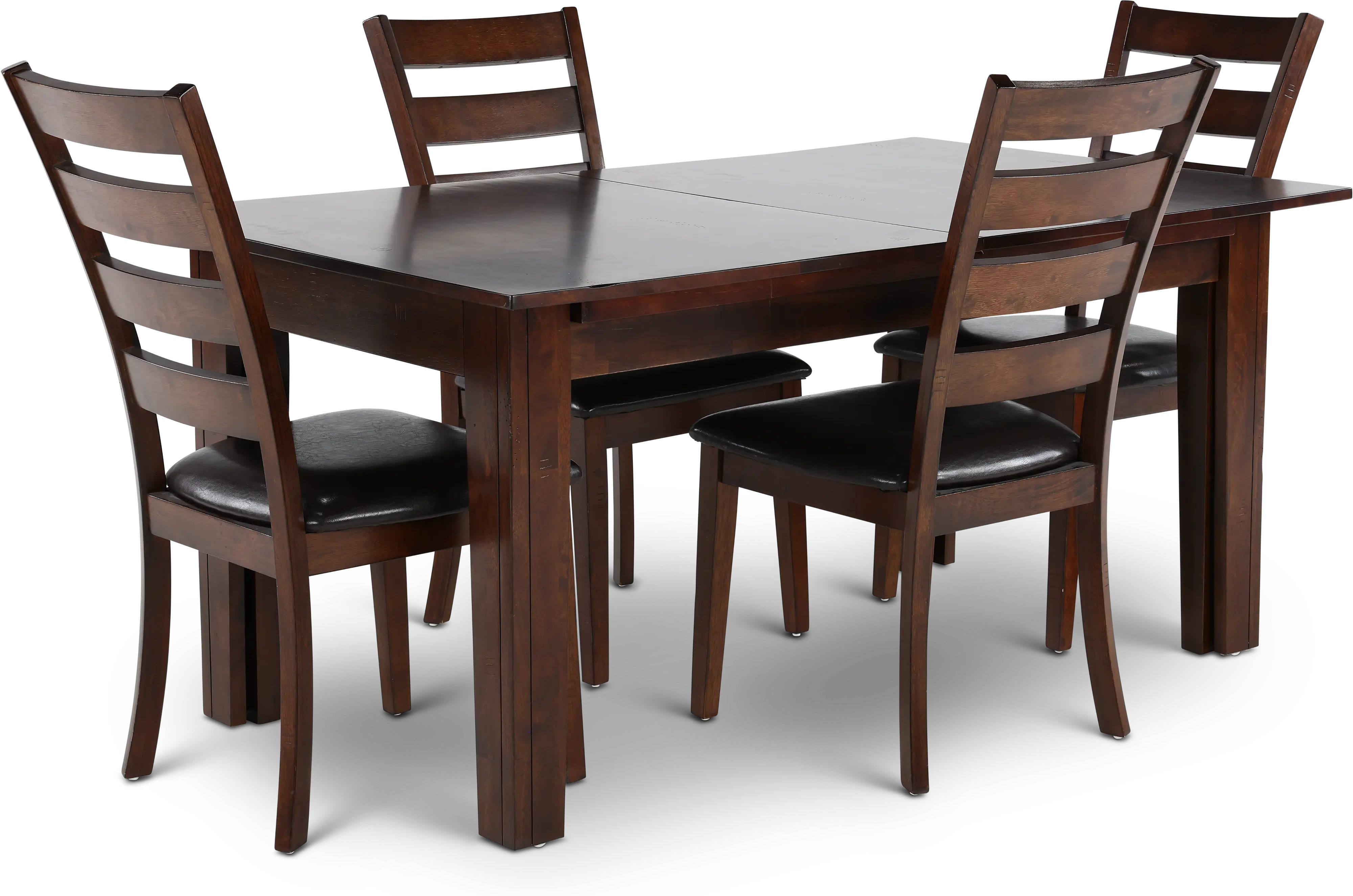 Kona Brown 5 Piece Dining Set with Ladderback Chairs-1