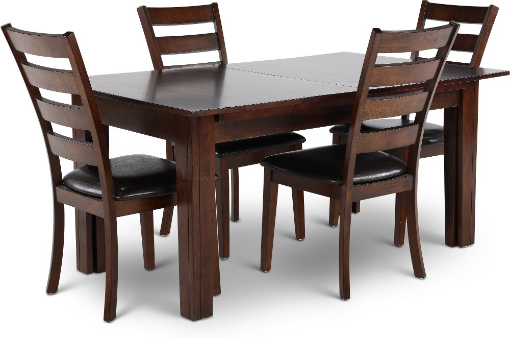 Kona Brown 5 Piece Dining Set with Ladderback Chairs