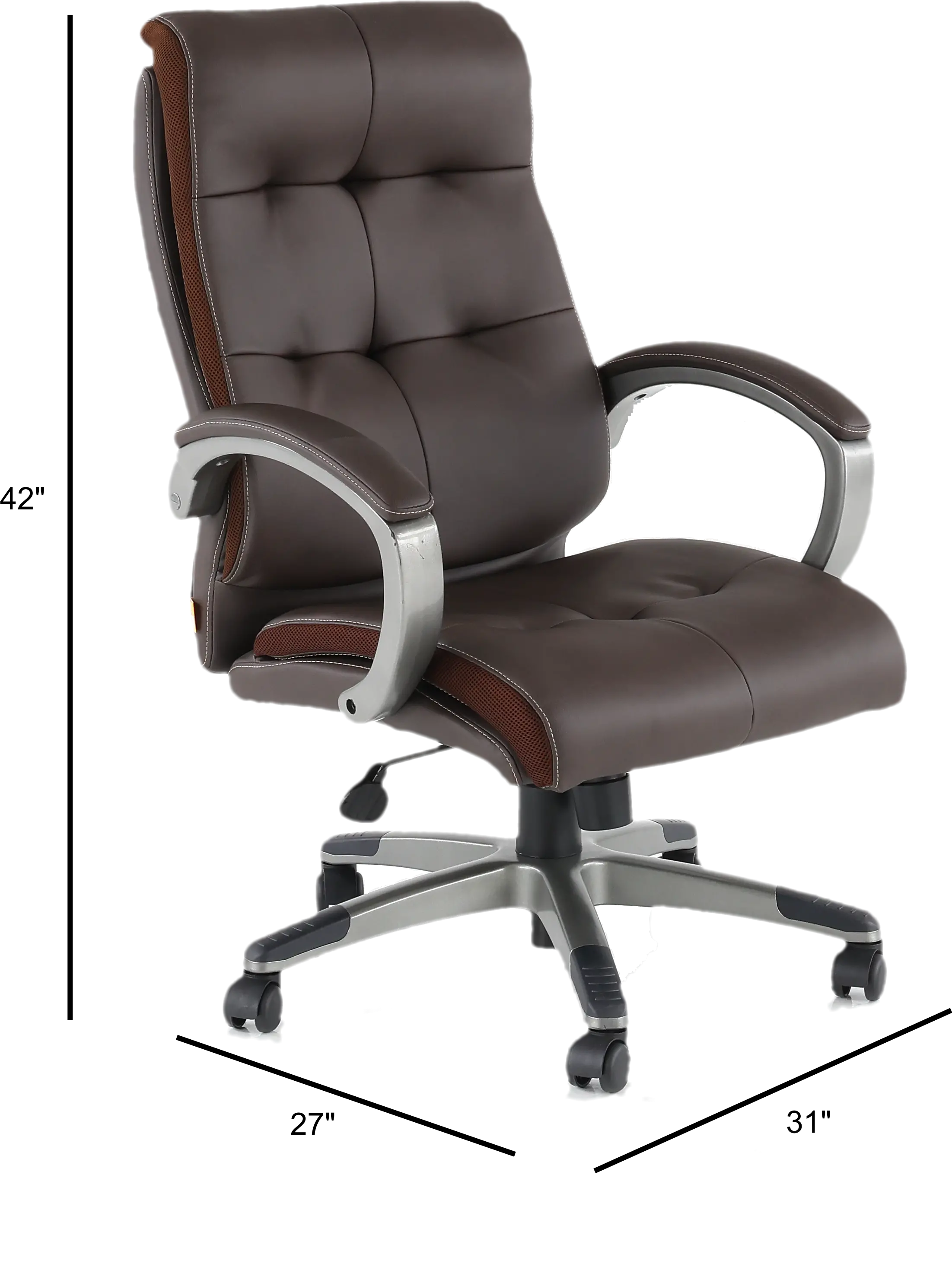 Brown High Back Executive Office Chair-10
