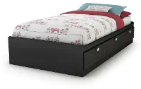 3270080 Spark Contemporary Black Twin Storage Bed - South Shore
