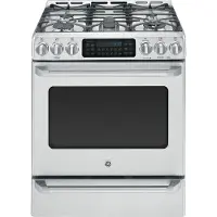 C2S985SETSS Cafe Series 30 Inch Stainless Steel 5.4 cu. ft. Slide-in Gas Range
