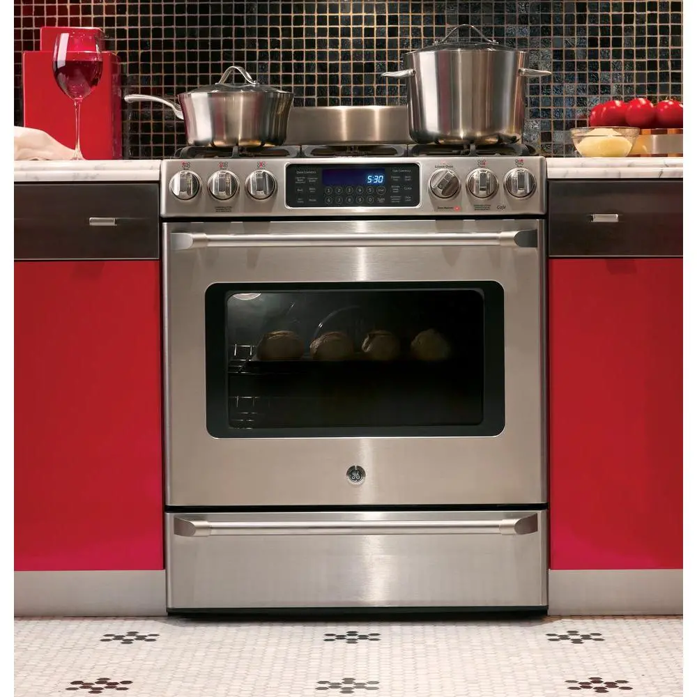 C2S985SETSS Cafe Series 30 Inch Stainless Steel 5.4 cu. ft. Slide-in Gas Range-3