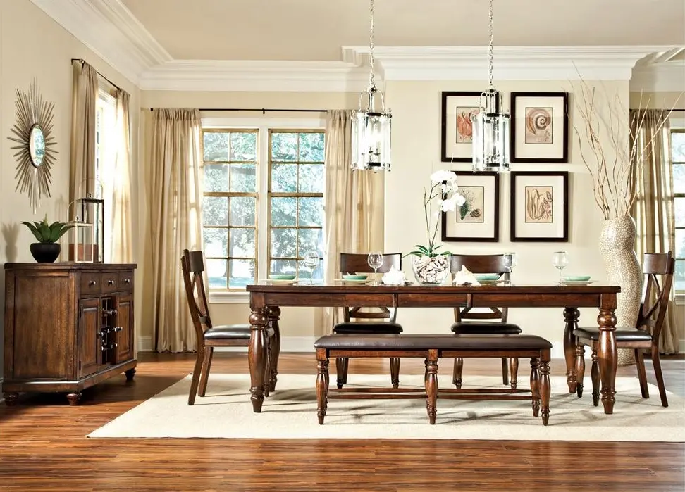 Kingston Brown Dining Bench-2