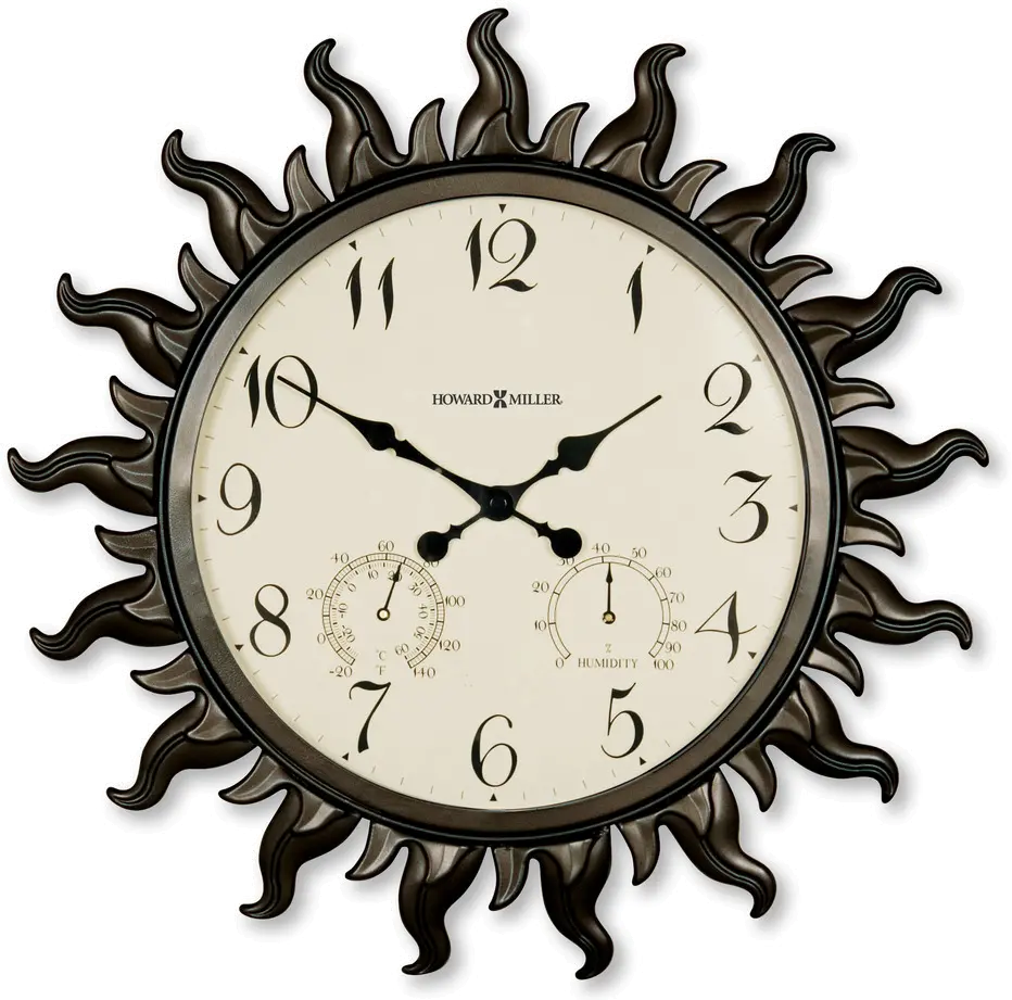 Sunburst Indoor-Outdoor Wall Clock-1