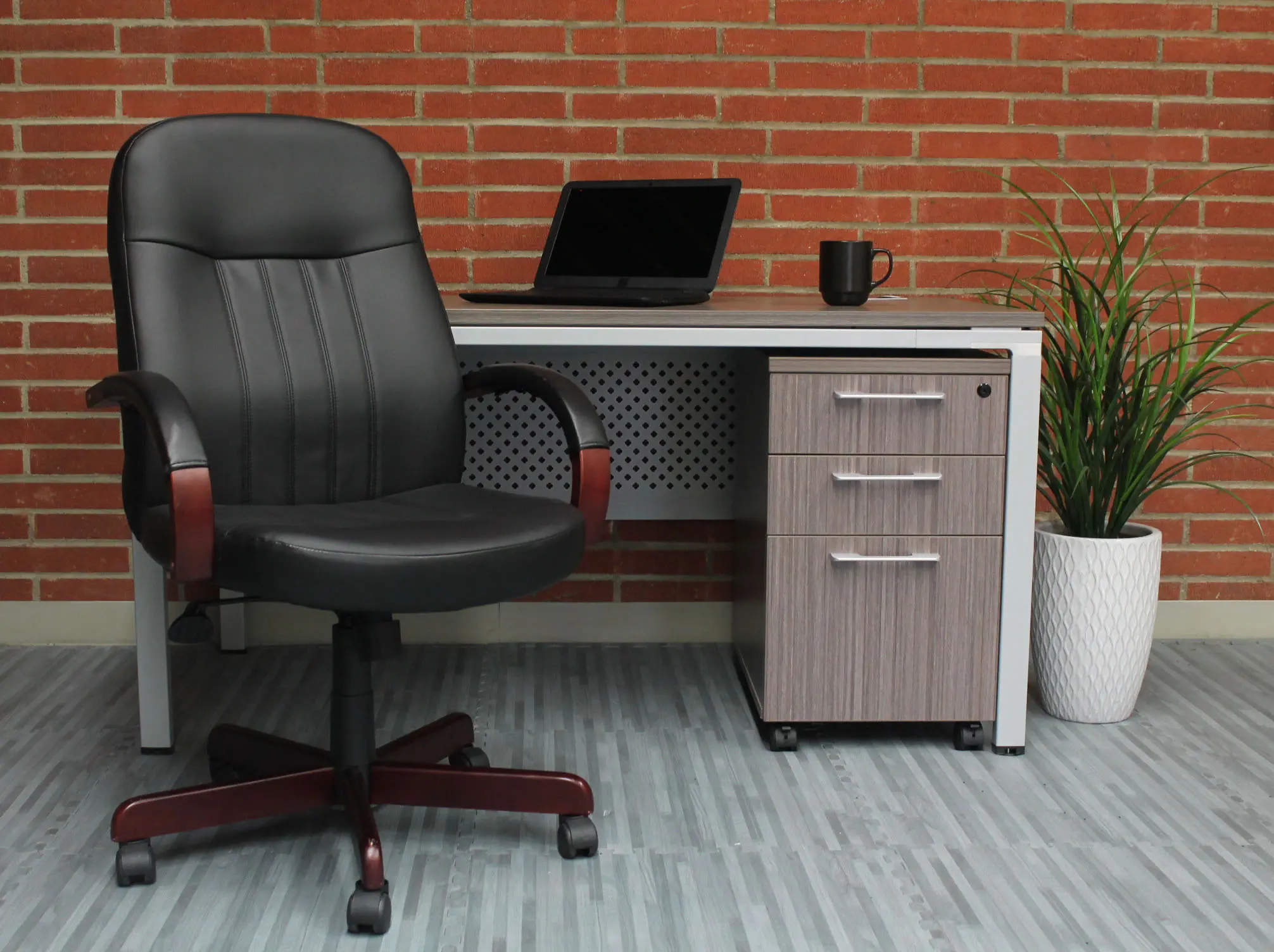 LeatherPlus Black Office Chair-2