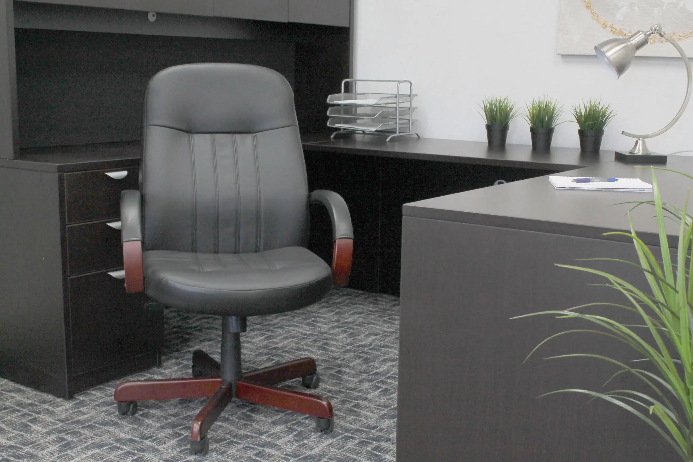 LeatherPlus Black Office Chair-3