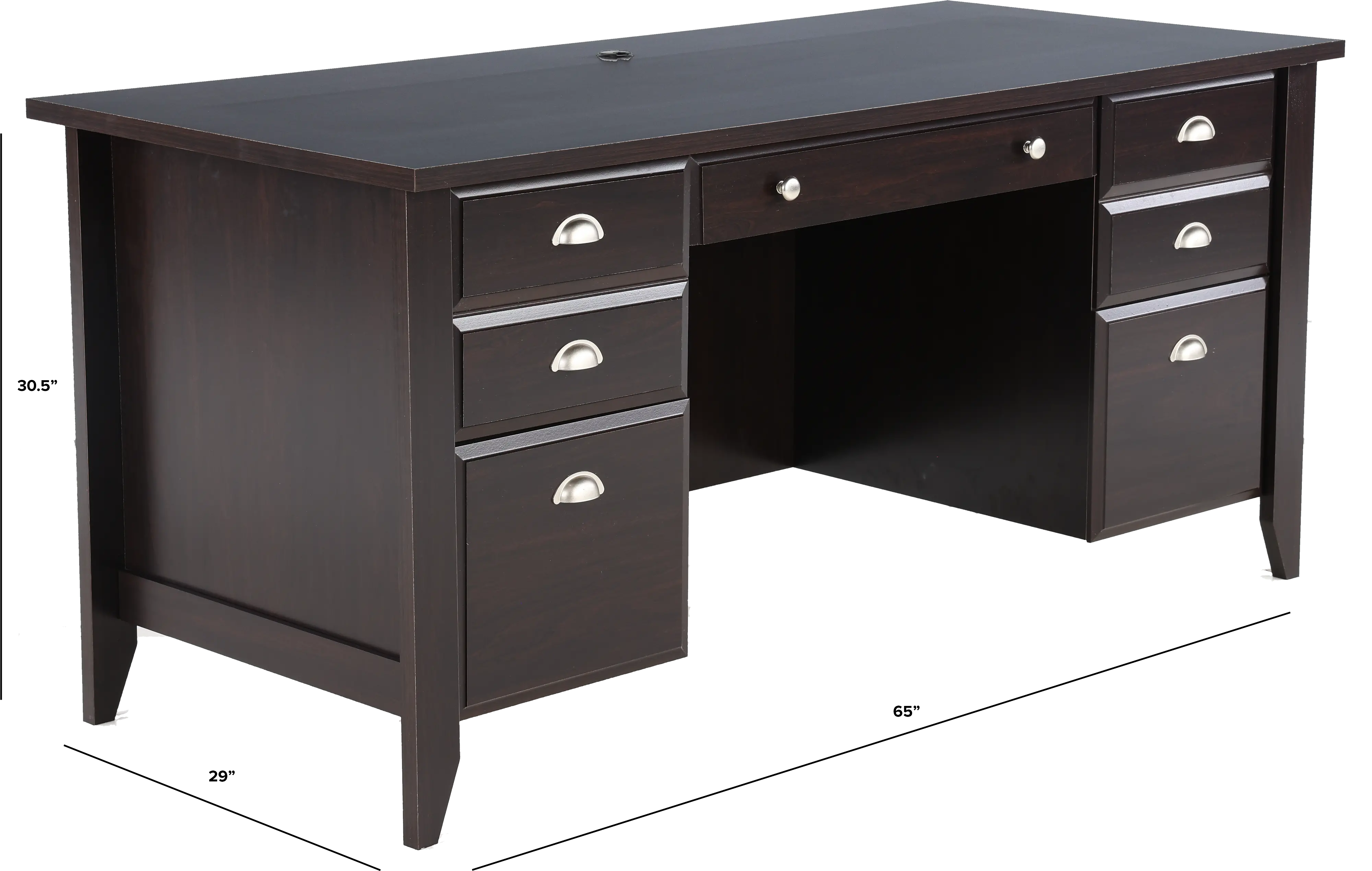 Shoal Creek Dark Brown Executive Office Desk-3