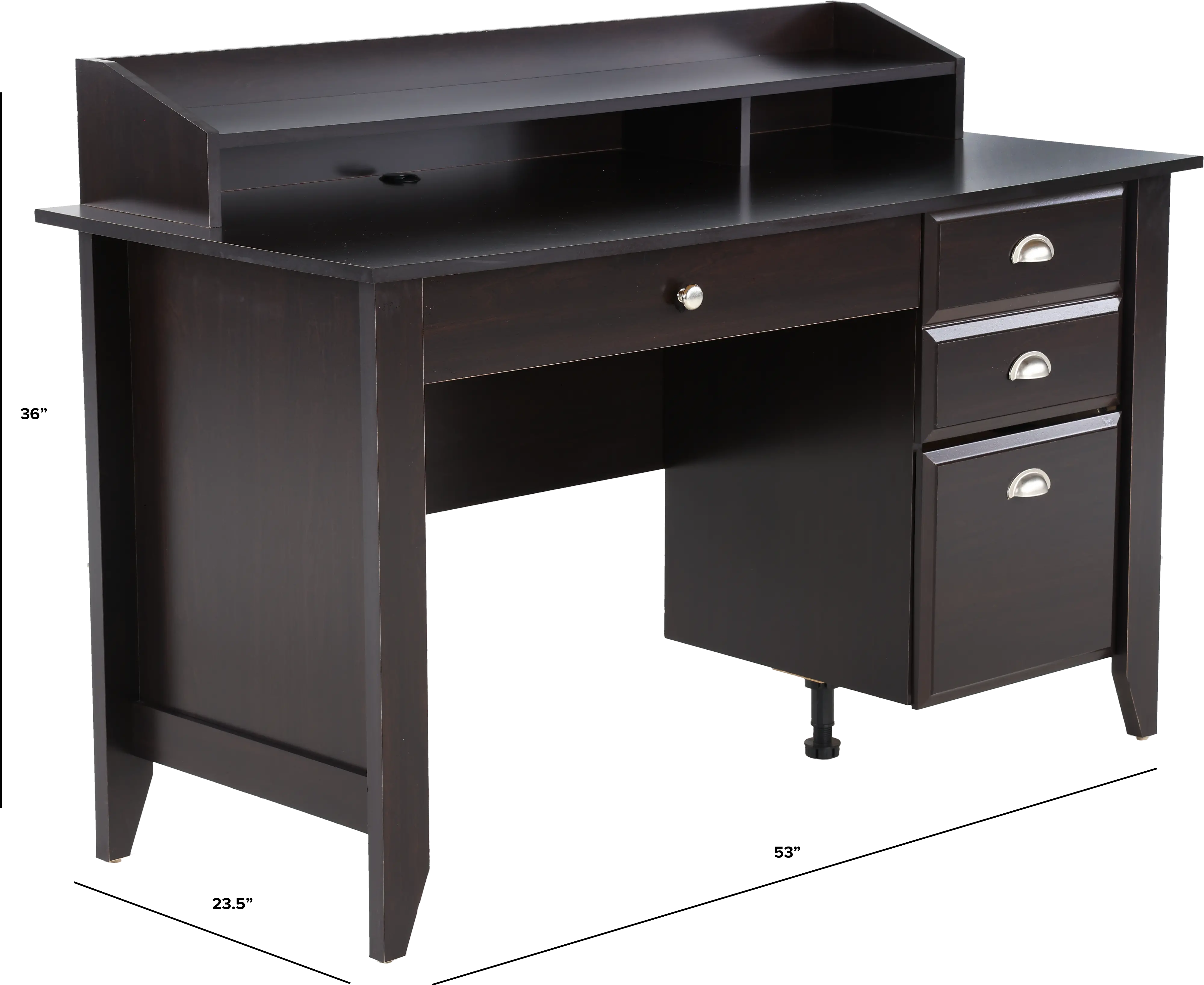 Shoal Creek Traditional Dark Brown Office Desk-3