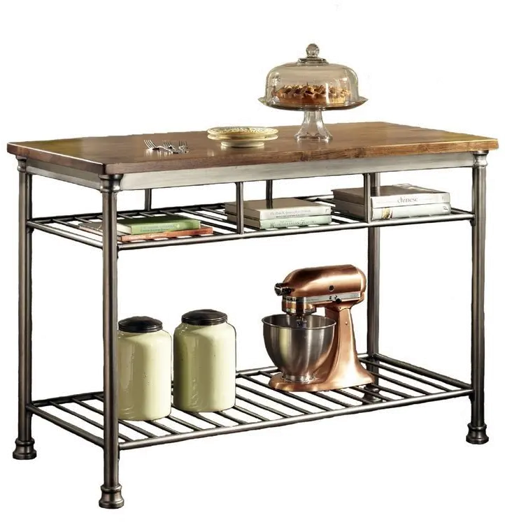 5061-94 Vintage Caramel Top Kitchen Island - Orleans Wood-1