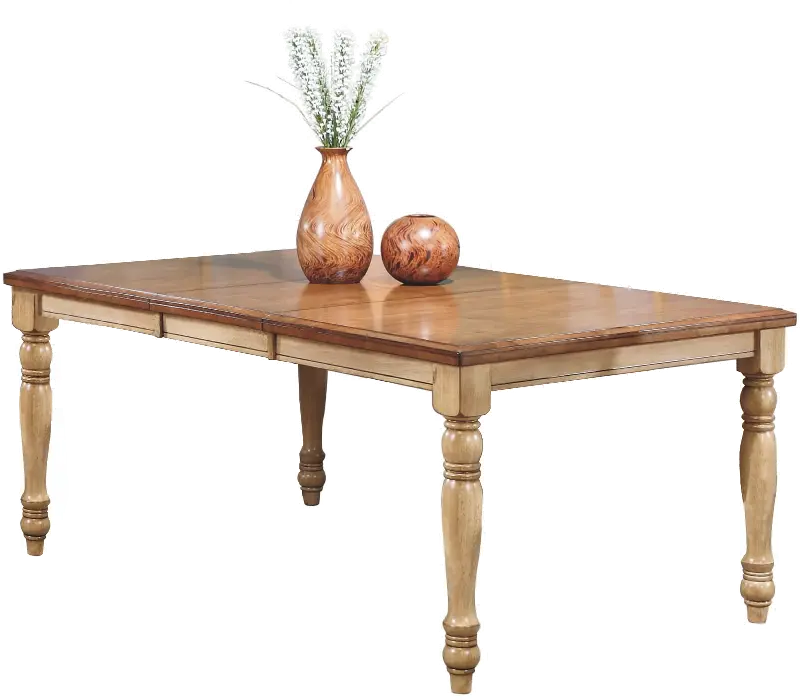 Quails Run Light Brown Two Tone Dining Room Table