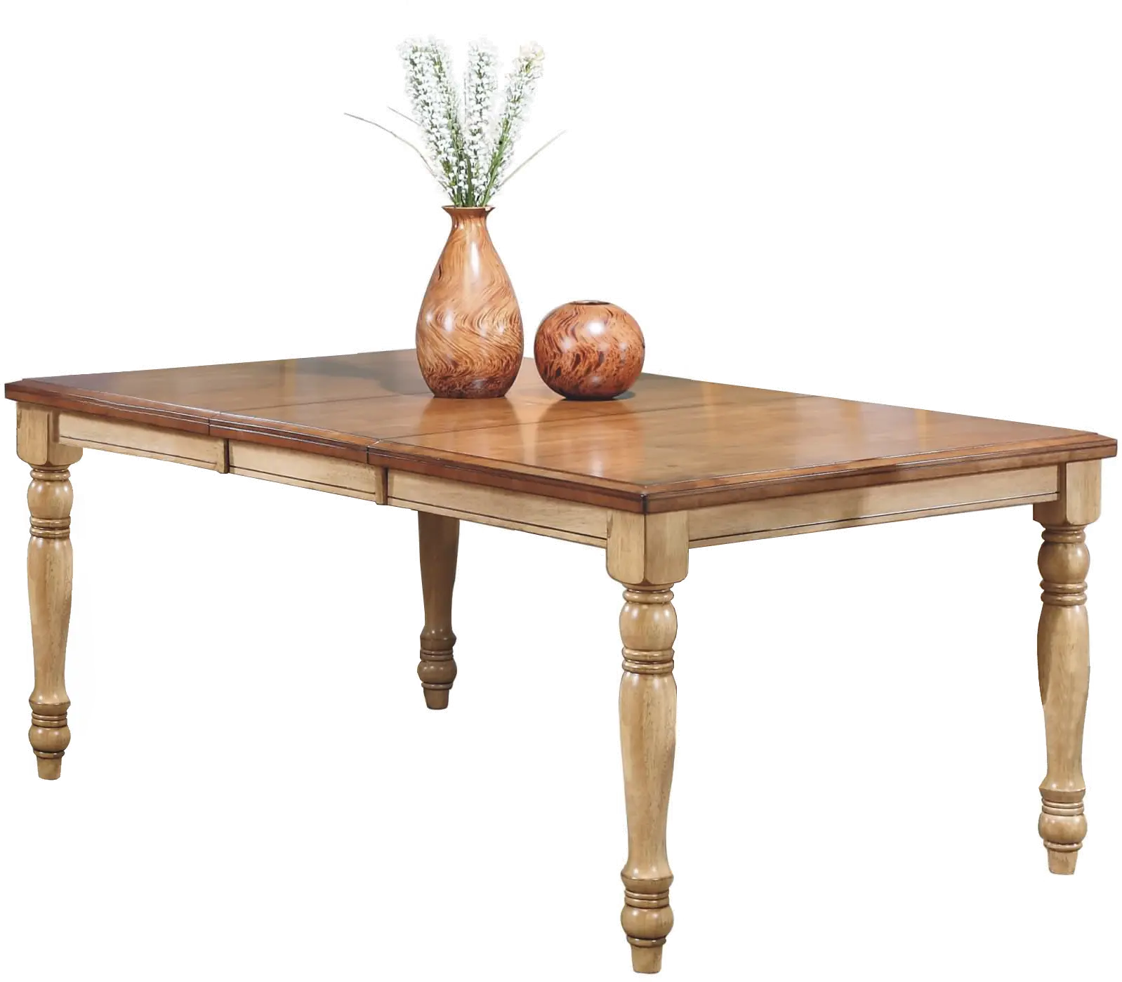 Quails Run Light Brown Two Tone Dining Room Table-2