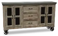 Natural Wood and Galvanized Metal Cabinet