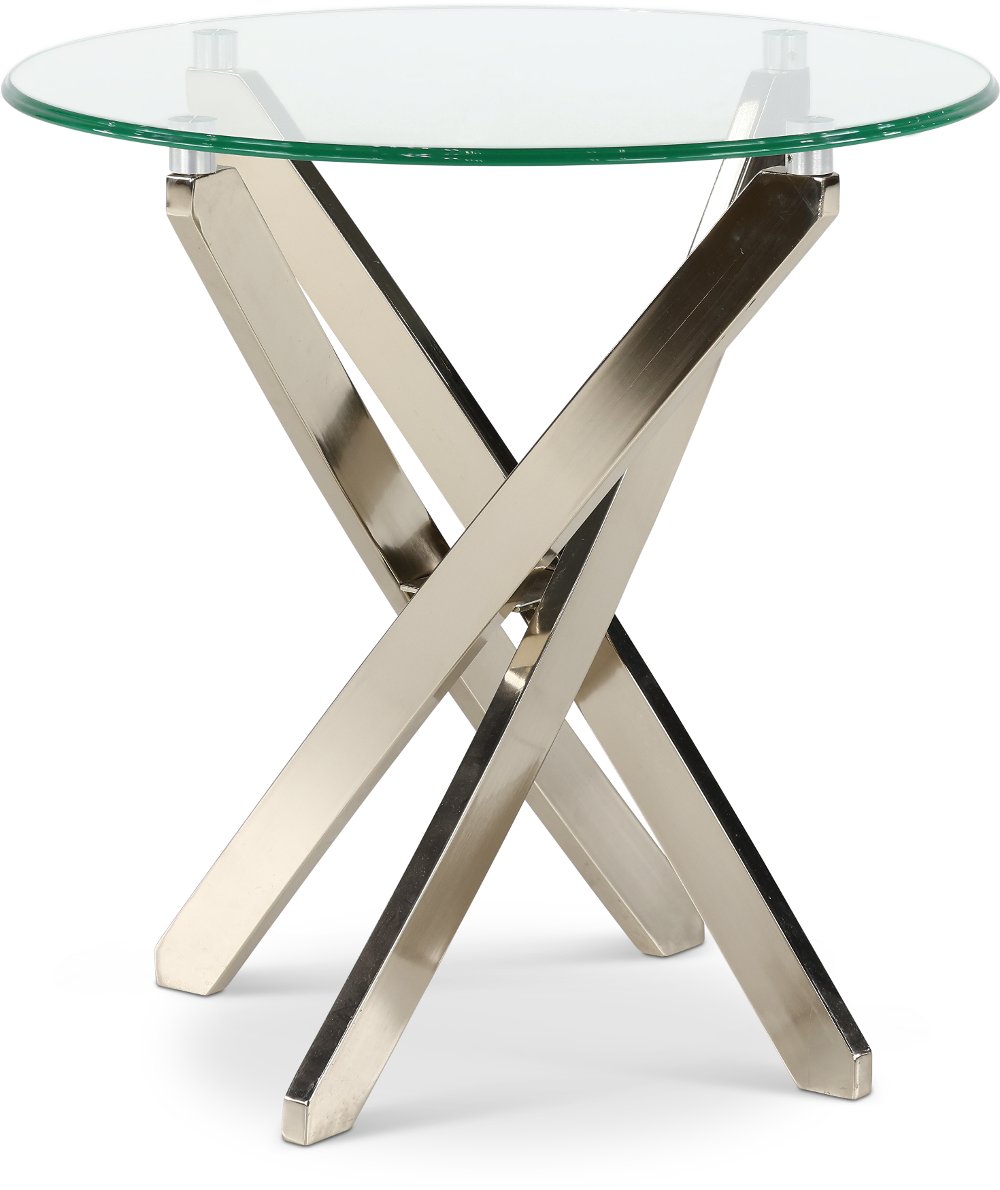 Zila Silver Glass End Table