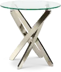 Zila Silver Glass End Table