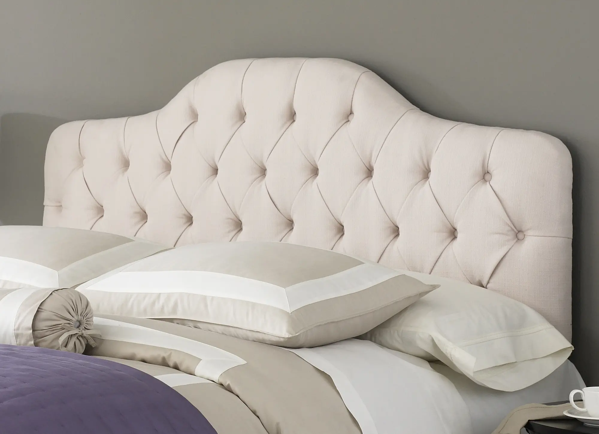 B72123 Ivory Upholstered Twin Headboard - Martinique -1