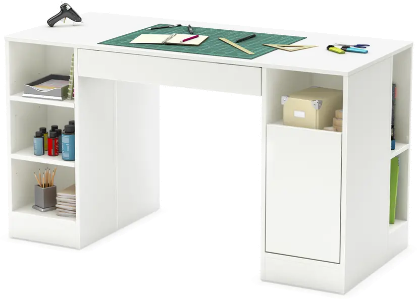 7550727 Crea White Craft Table - South Shore-1