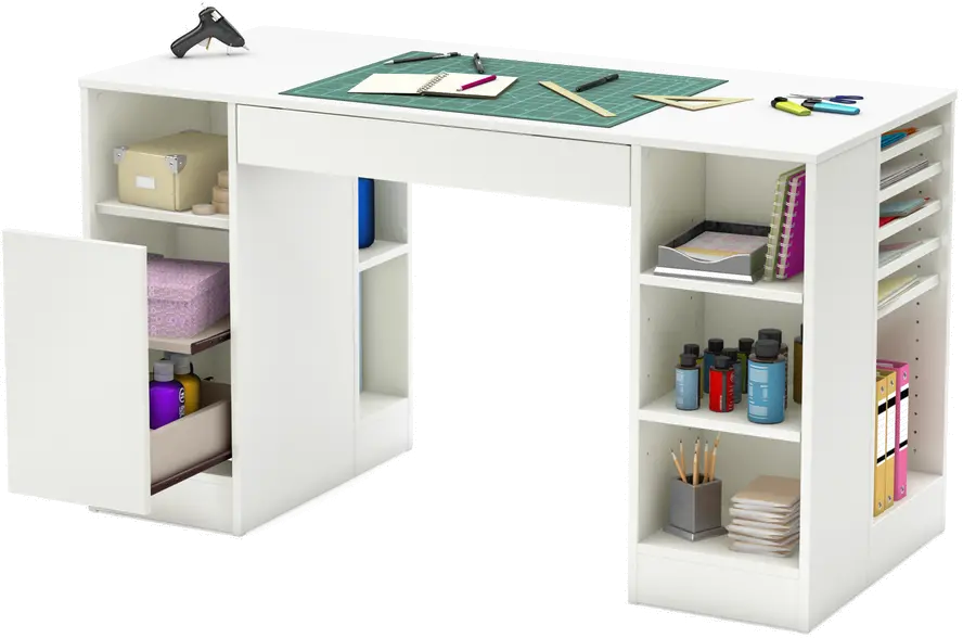 7550727 Crea White Craft Table - South Shore-3