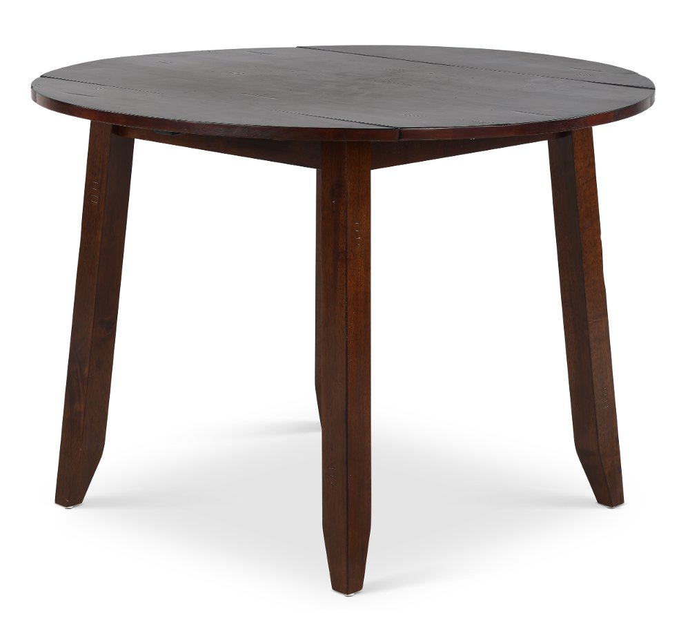Kona Brown Drop Leaf Round Dining Table