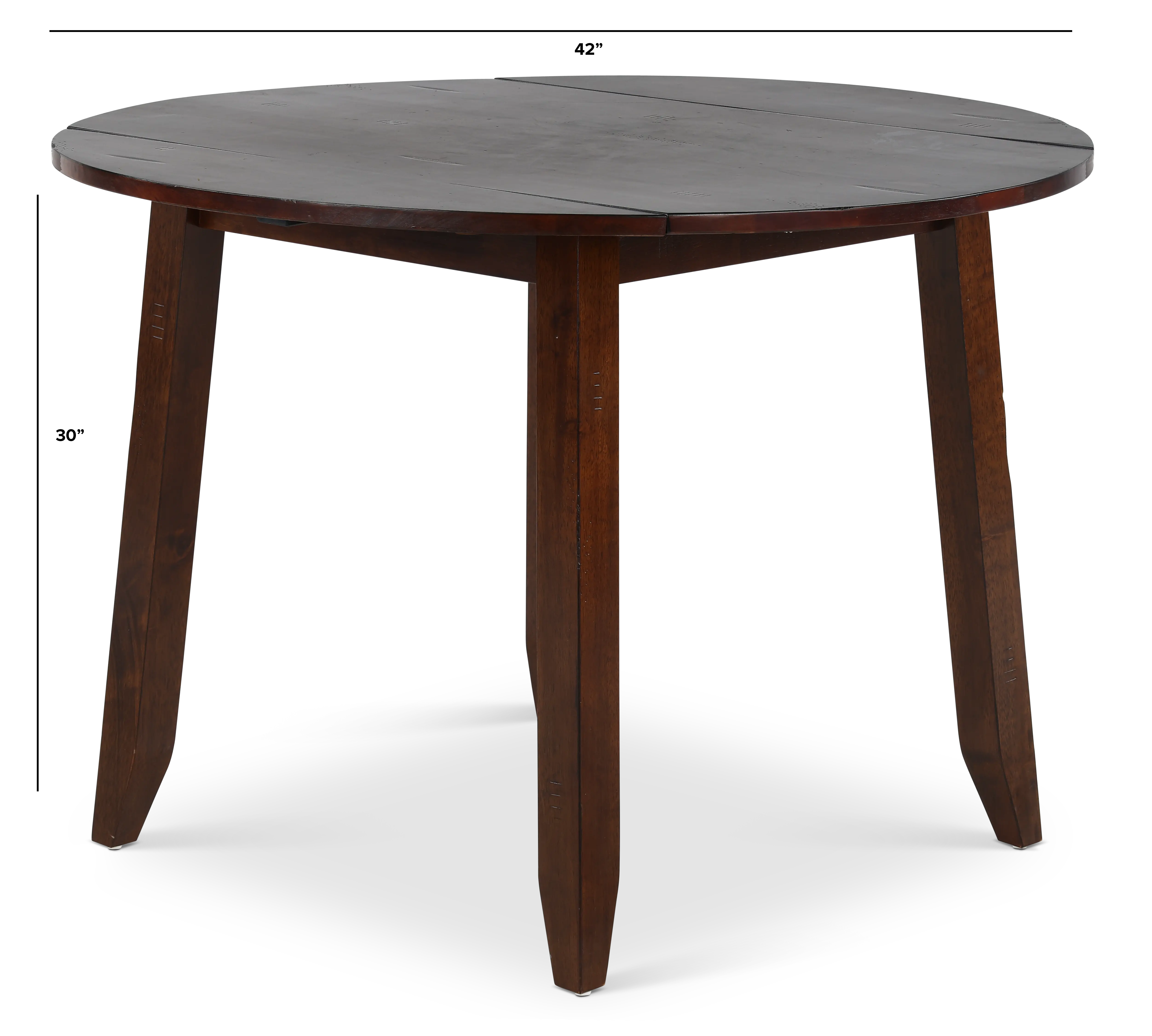 Kona Brown Drop Leaf Round Dining Table-3