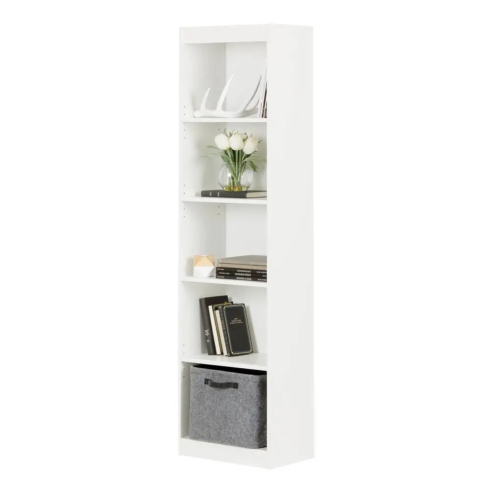 7250758 Axess White 5-Shelf Narrow Bookcase-1