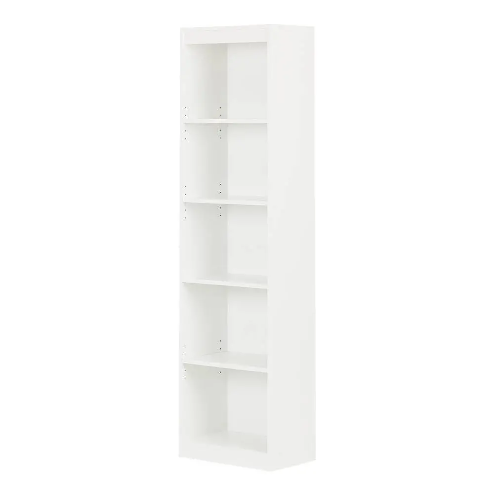 7250758 Axess White 5-Shelf Narrow Bookcase-3