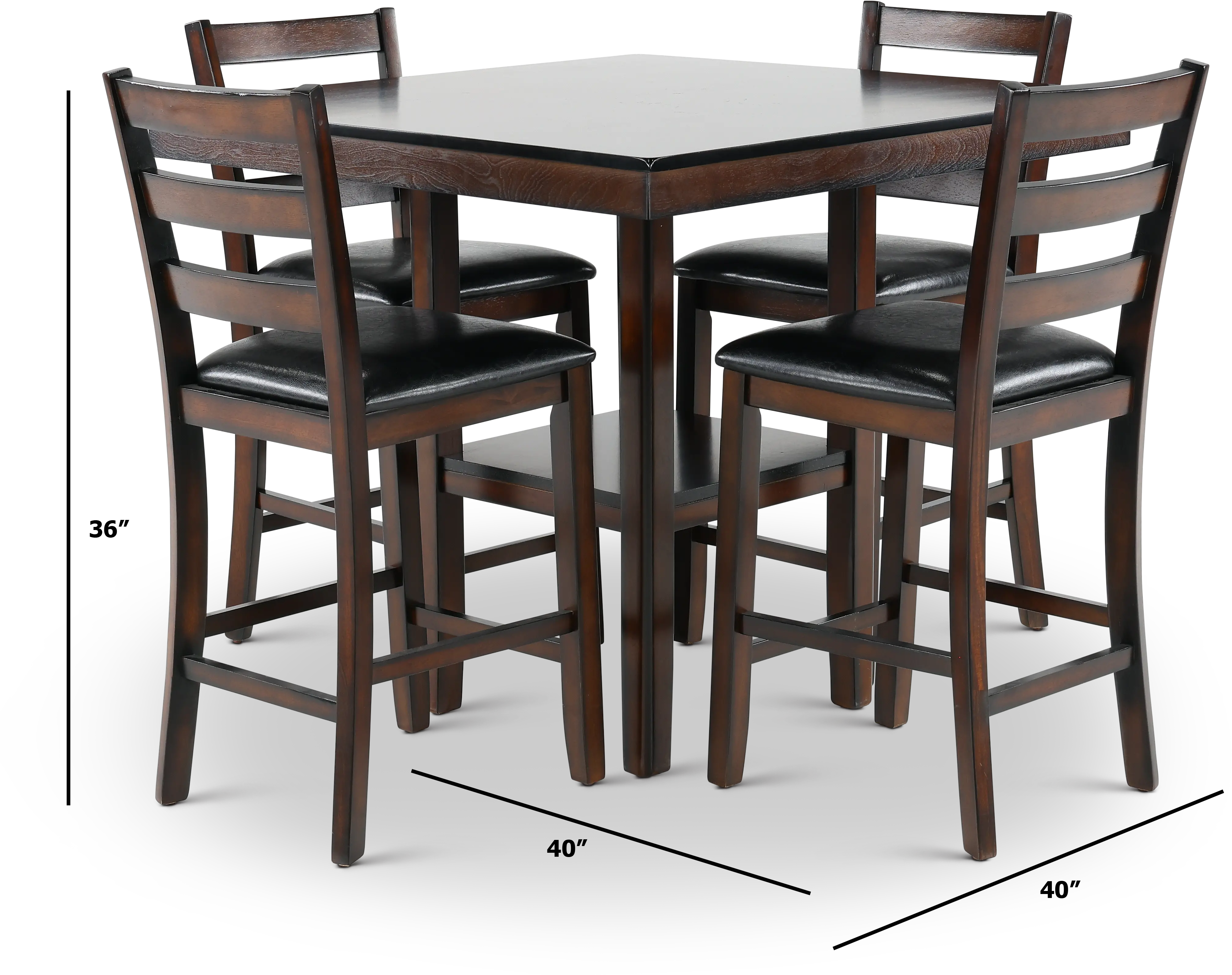 Tahoe Dark Brown 5 Piece Counter Height Dining Set-3