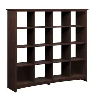 MY13803-03 Dark Cherry 16-Cube Storage Bookcase - Buena Vista
