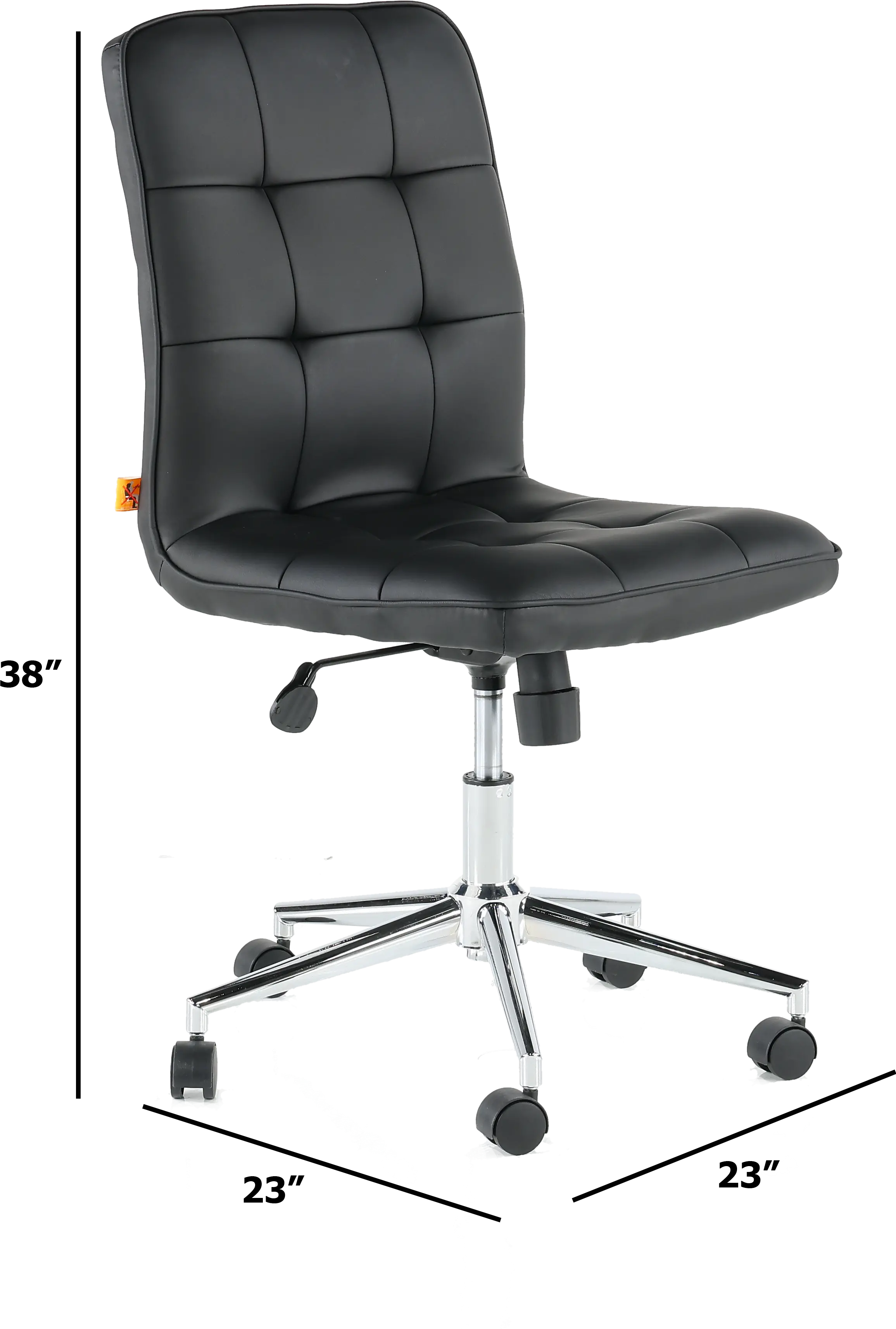 Modern Black Vinyl Office Chair-3