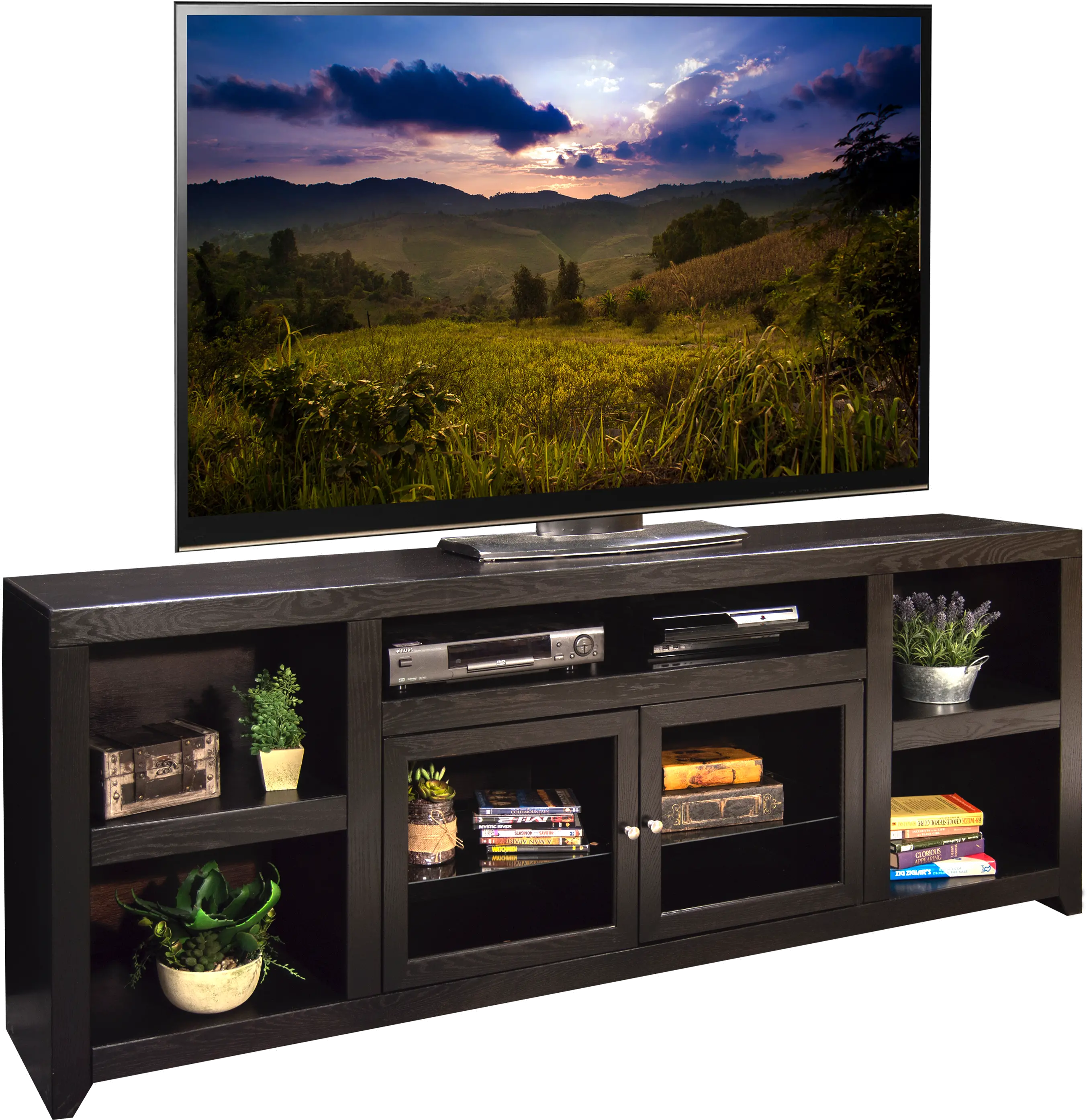 Skyline Brown 85  TV Stand-2