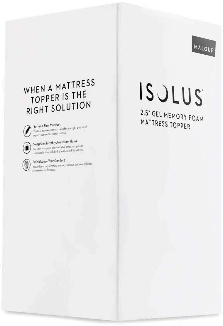 Malouf 2.5 Inch King Size Gel Memory Foam Mattress Topper-5