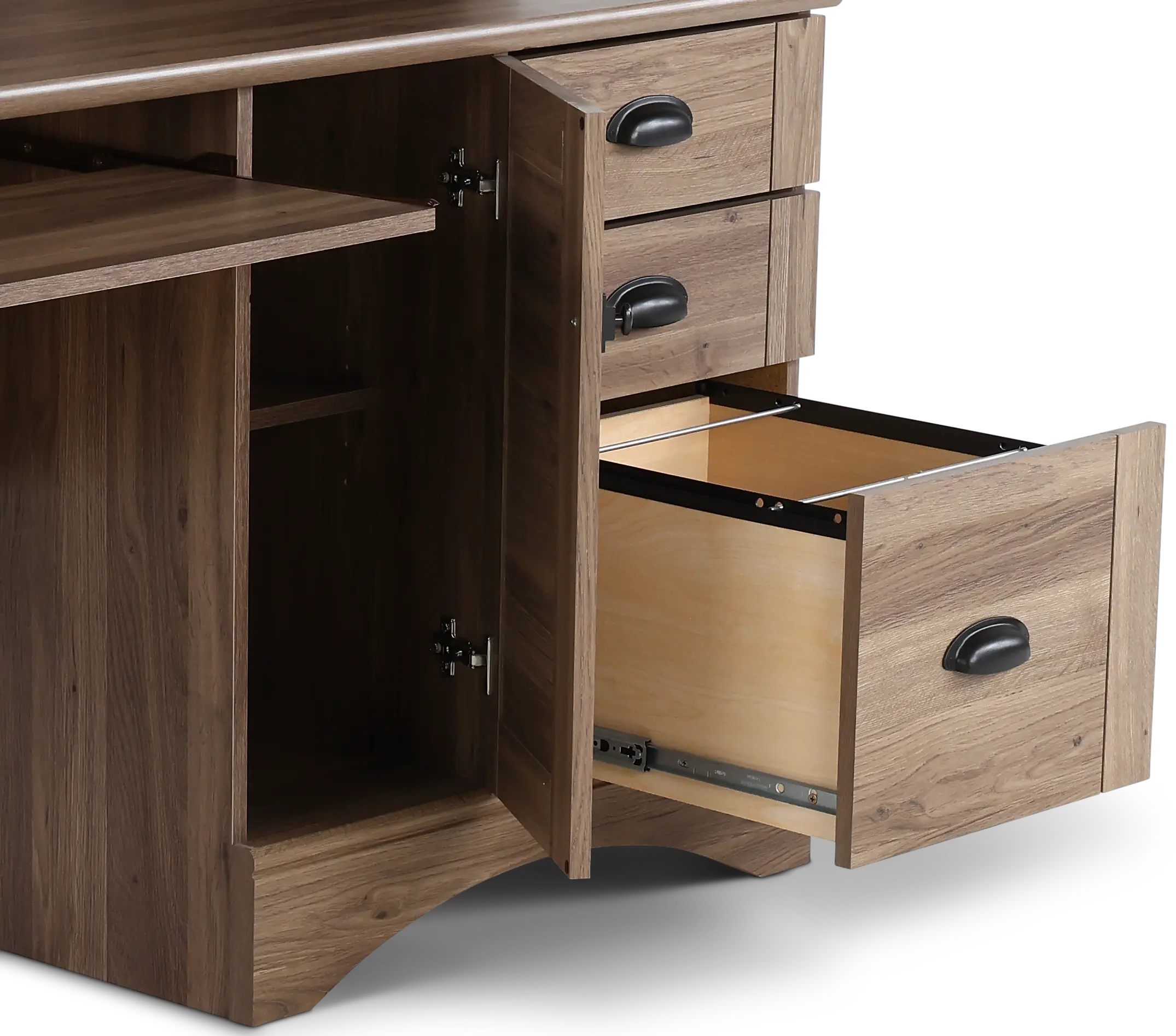 Harbor View Brown Computer Desk with Hutch-7