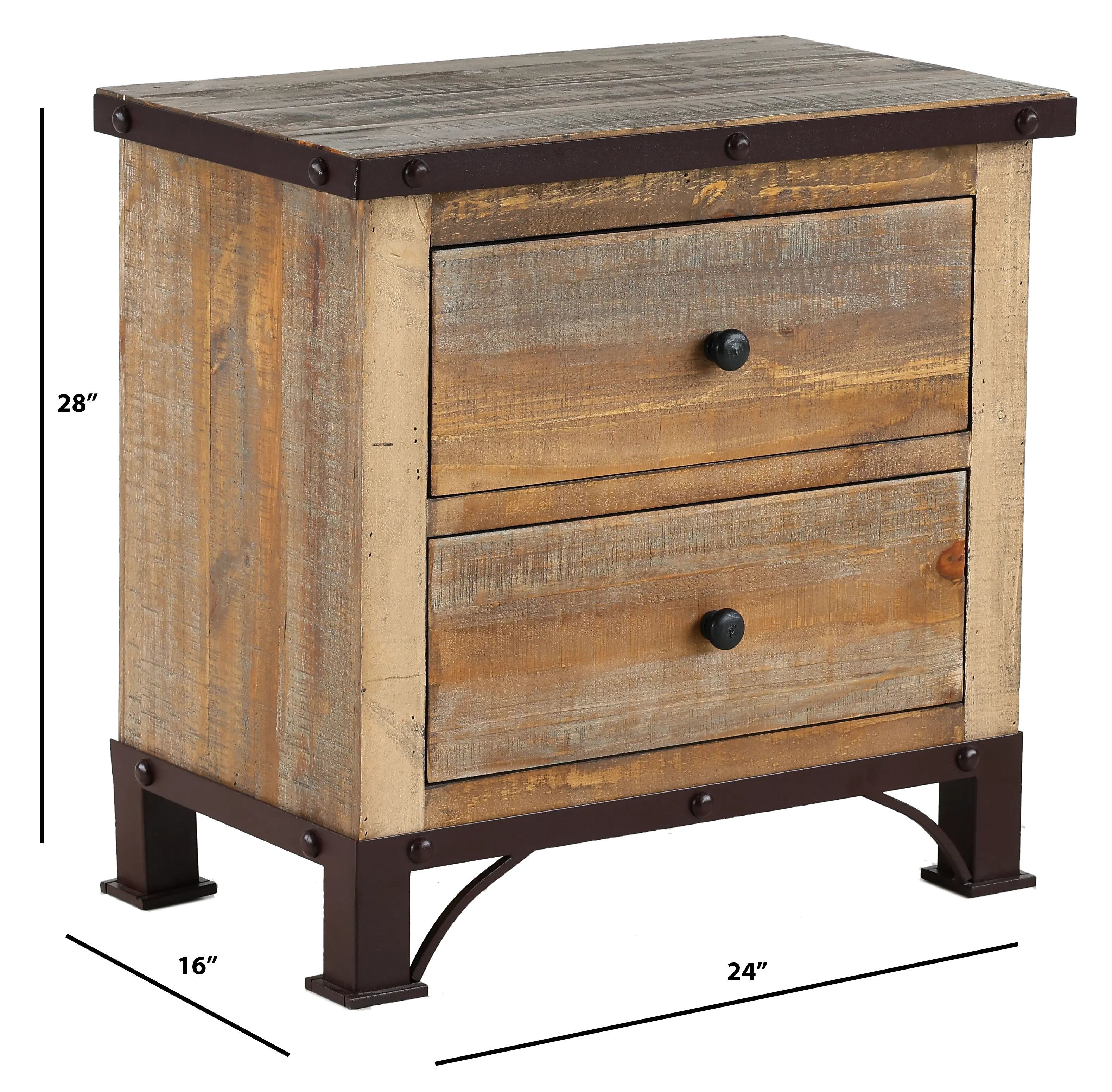 Antique Pine Nightstand-3