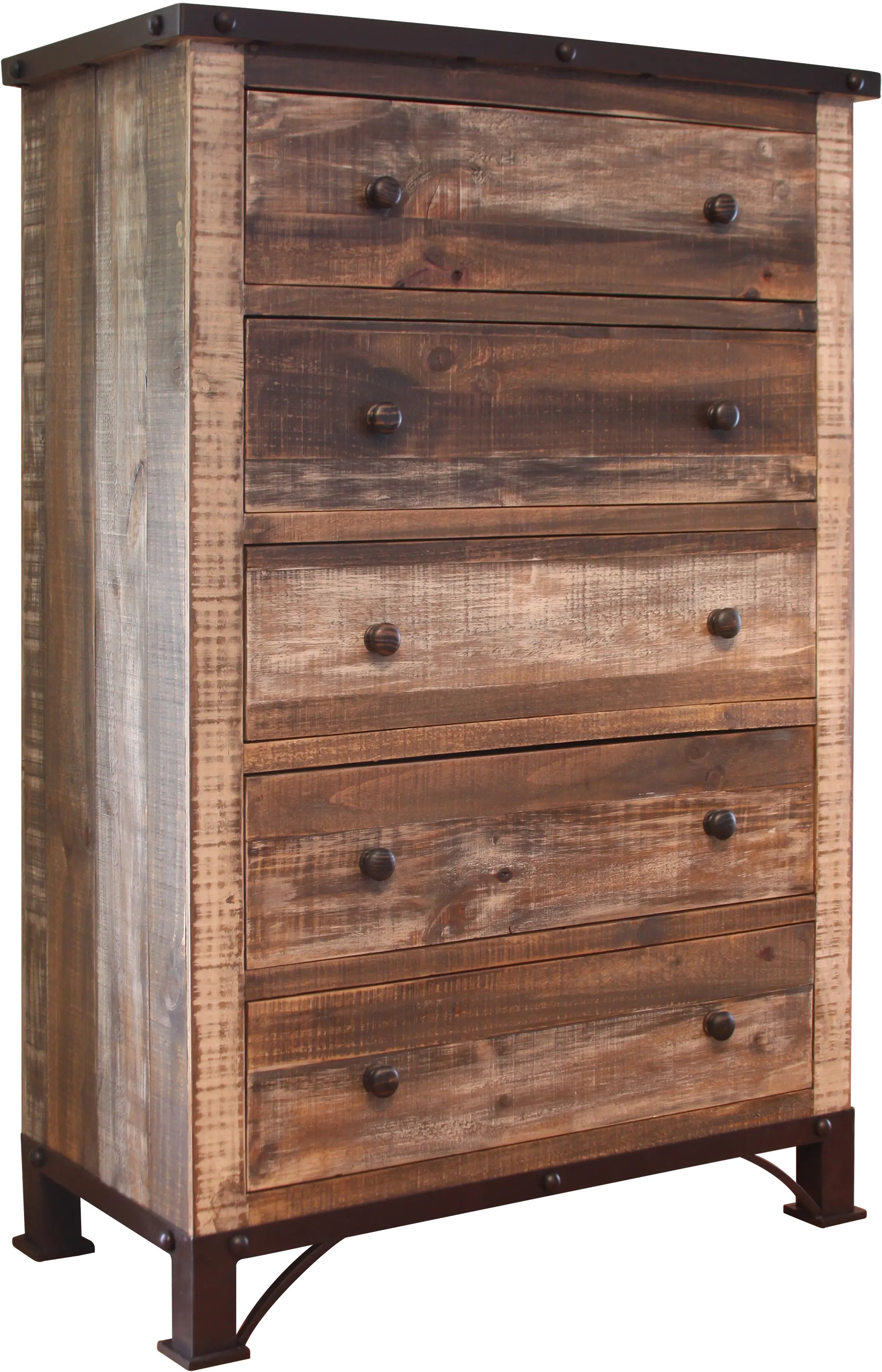 Antique Pine Chest of Drawers-1