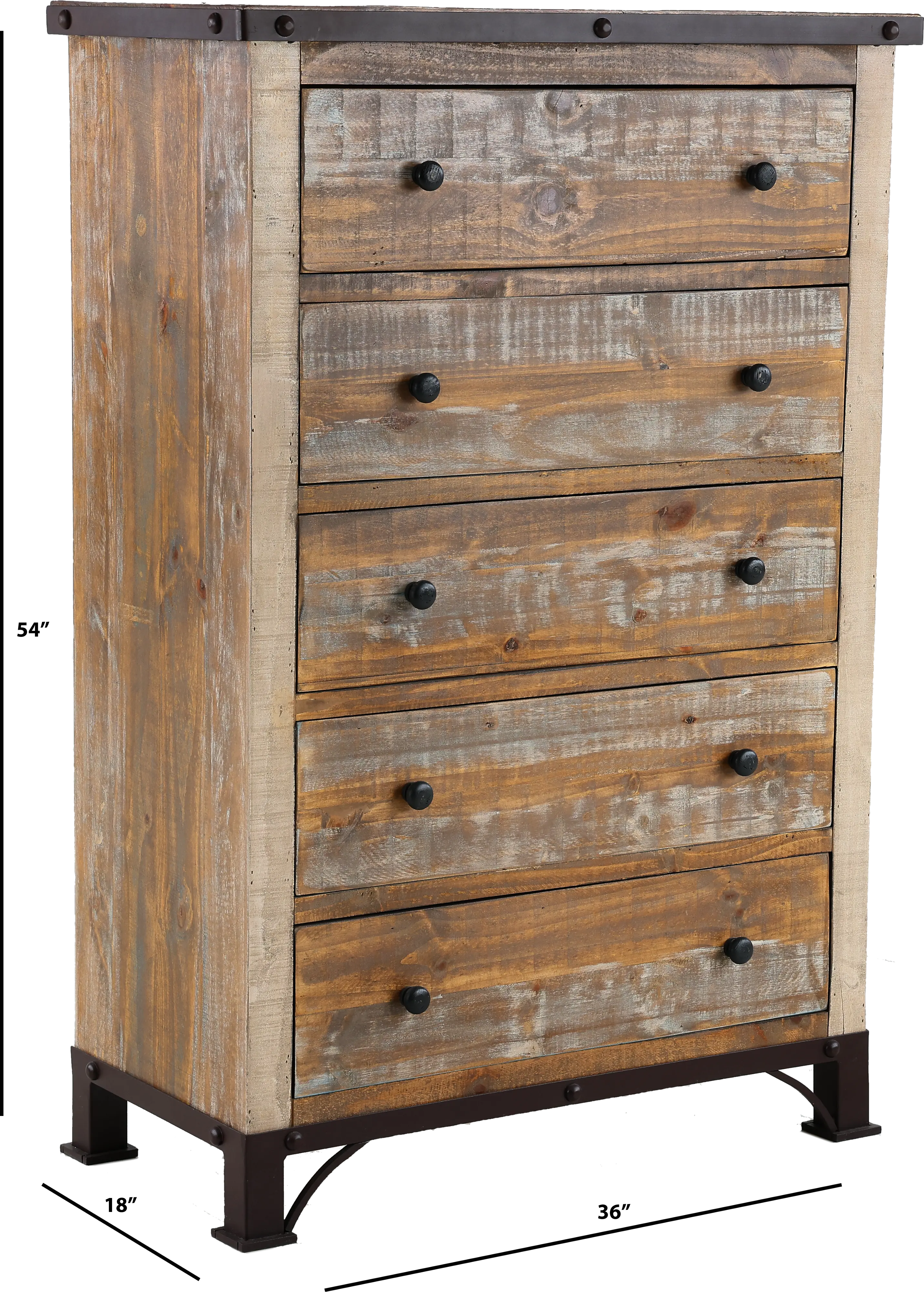 Antique Pine Chest of Drawers-3