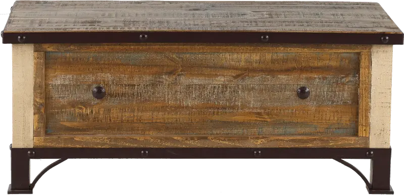 Antique Pine Storage Trunk