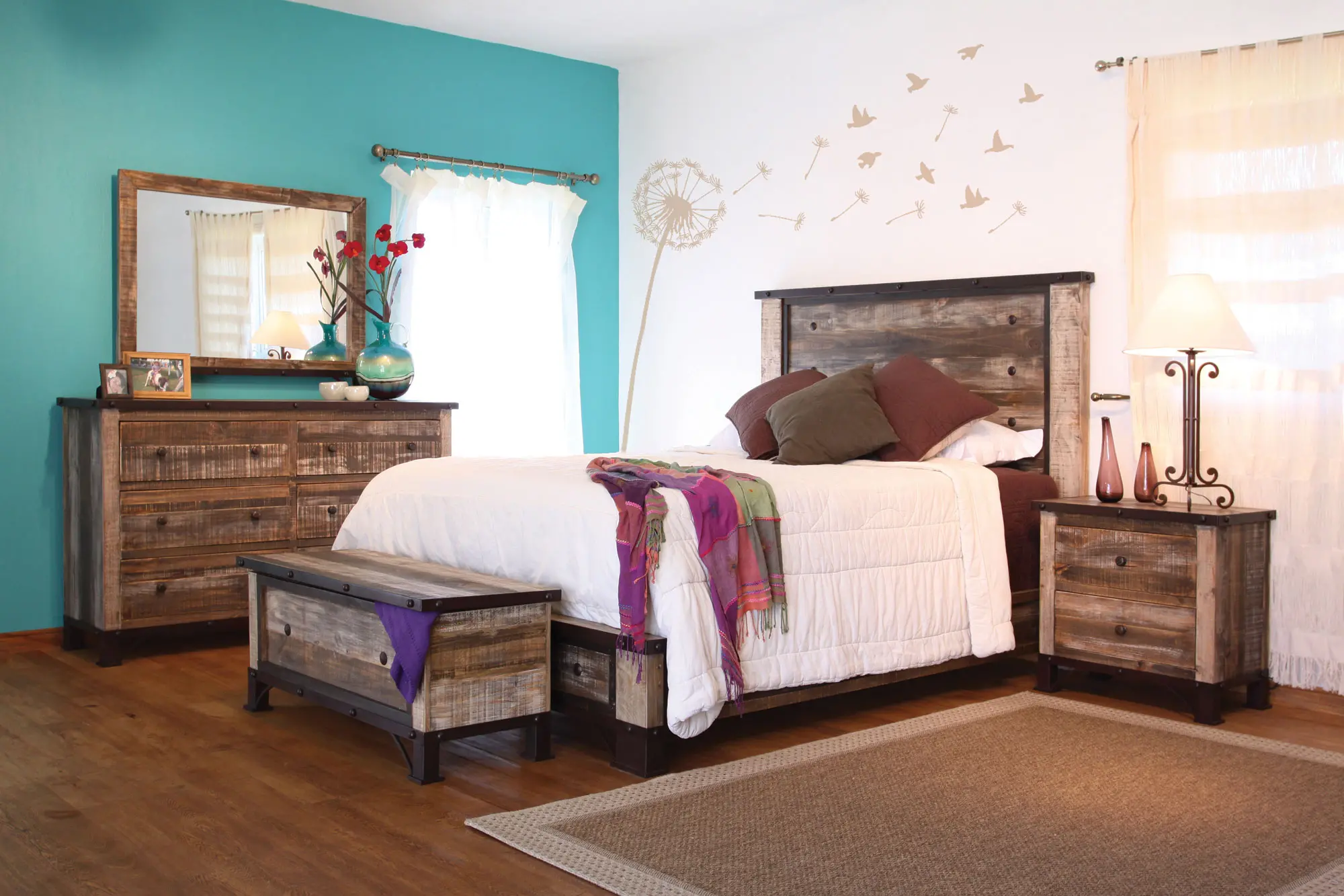 Antique Pine King Bed-2
