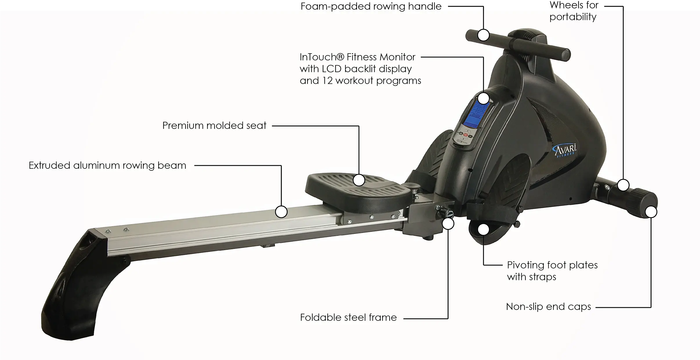A350-700 Avari Programmable Magnetic Rowing Machine-2