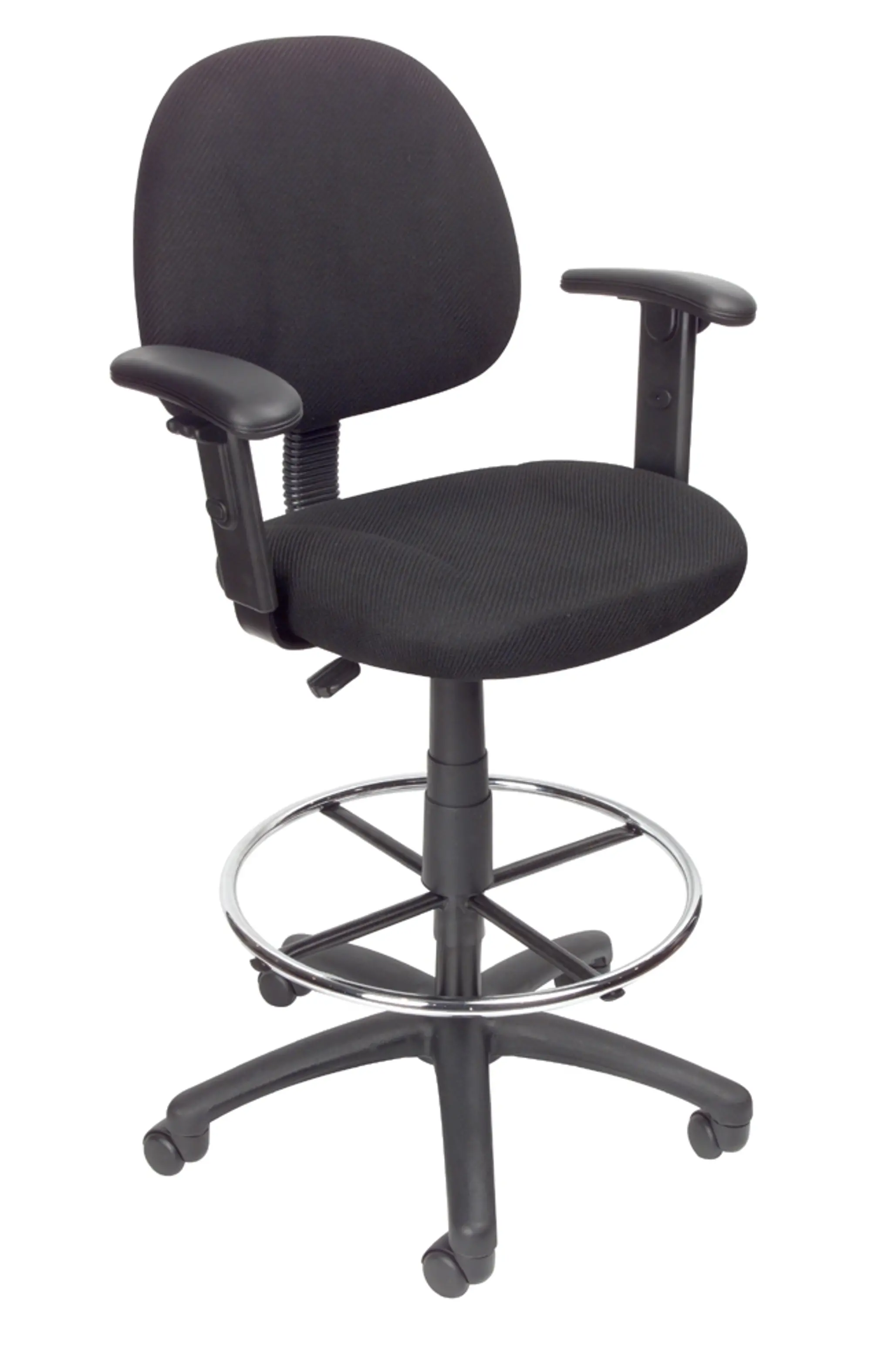 Black Contoured Adjustable Drafting Office Chair With Arms | RC Willey