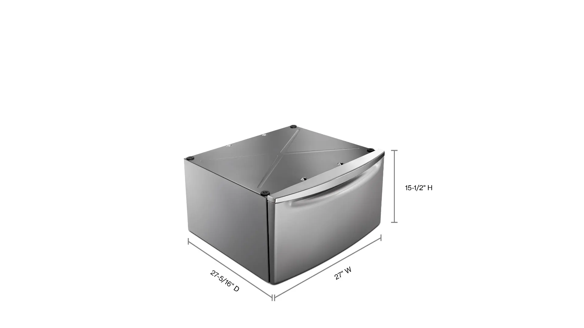 XHPC155YC Whirlpool 15.5 Inch Laundry Pedestal Pair - Chrome Shadow-3