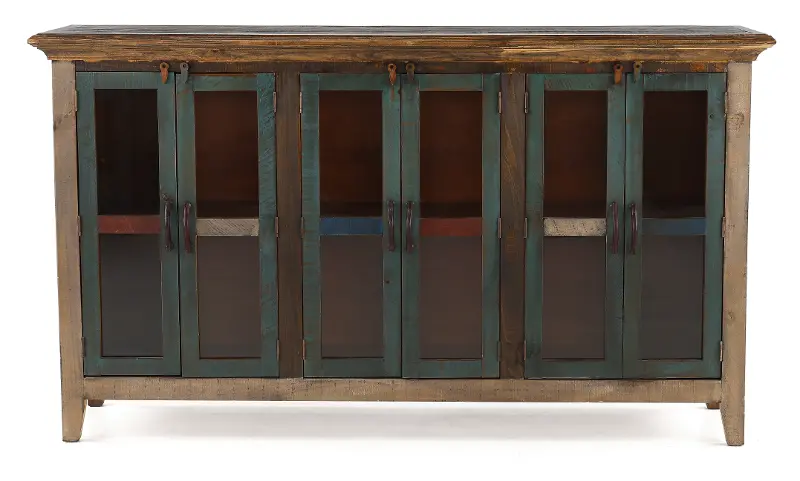 Antique Multi Colored Pine Console
