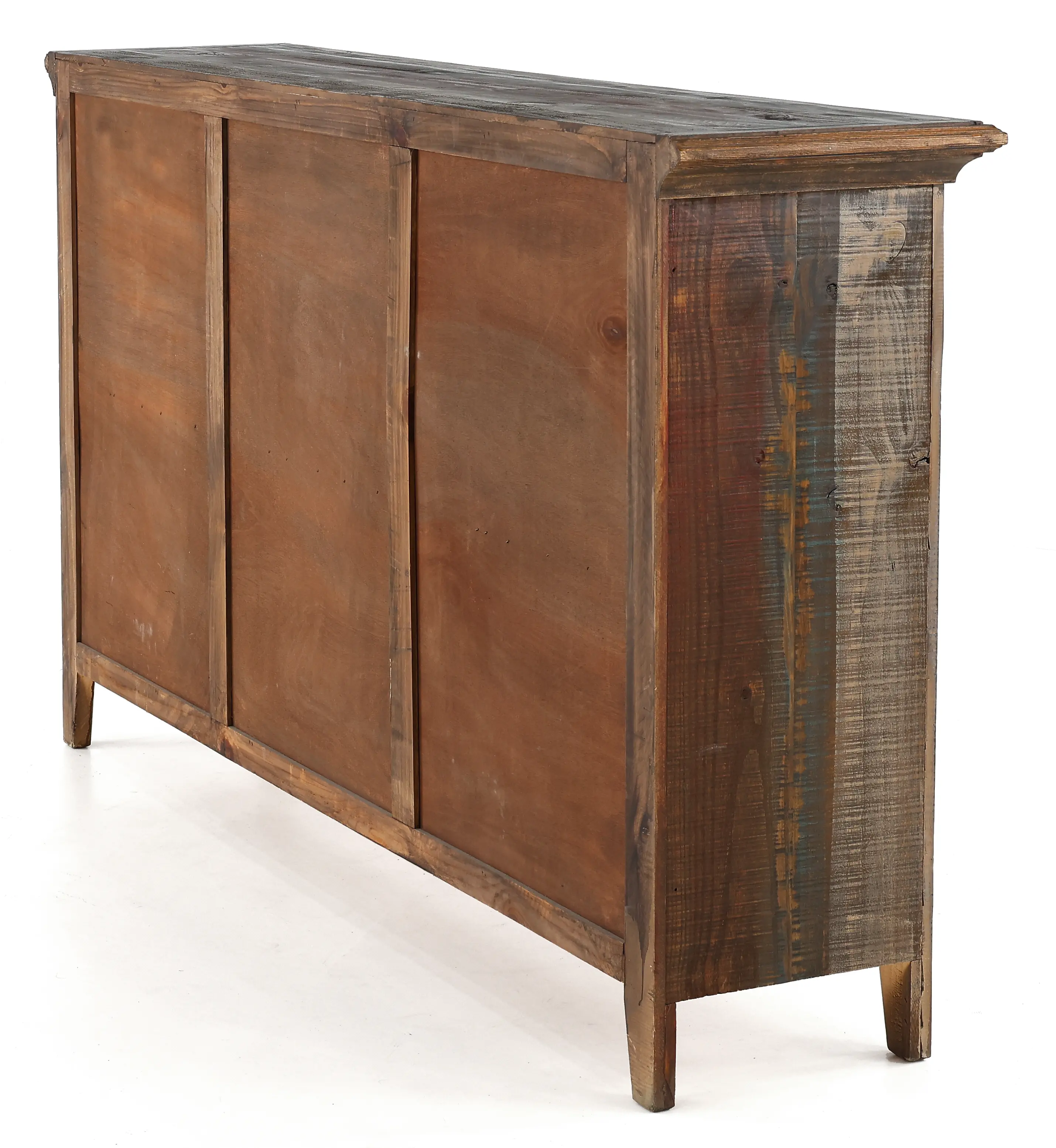 Antique Multi Colored Pine Console-8