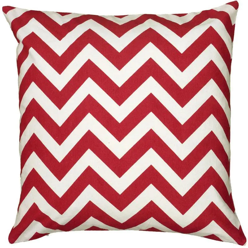 Red and White Chevron Throw Pillow-1