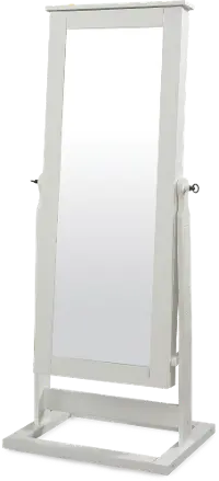 White Jewelry Wardrobe with Cheval Mirror
