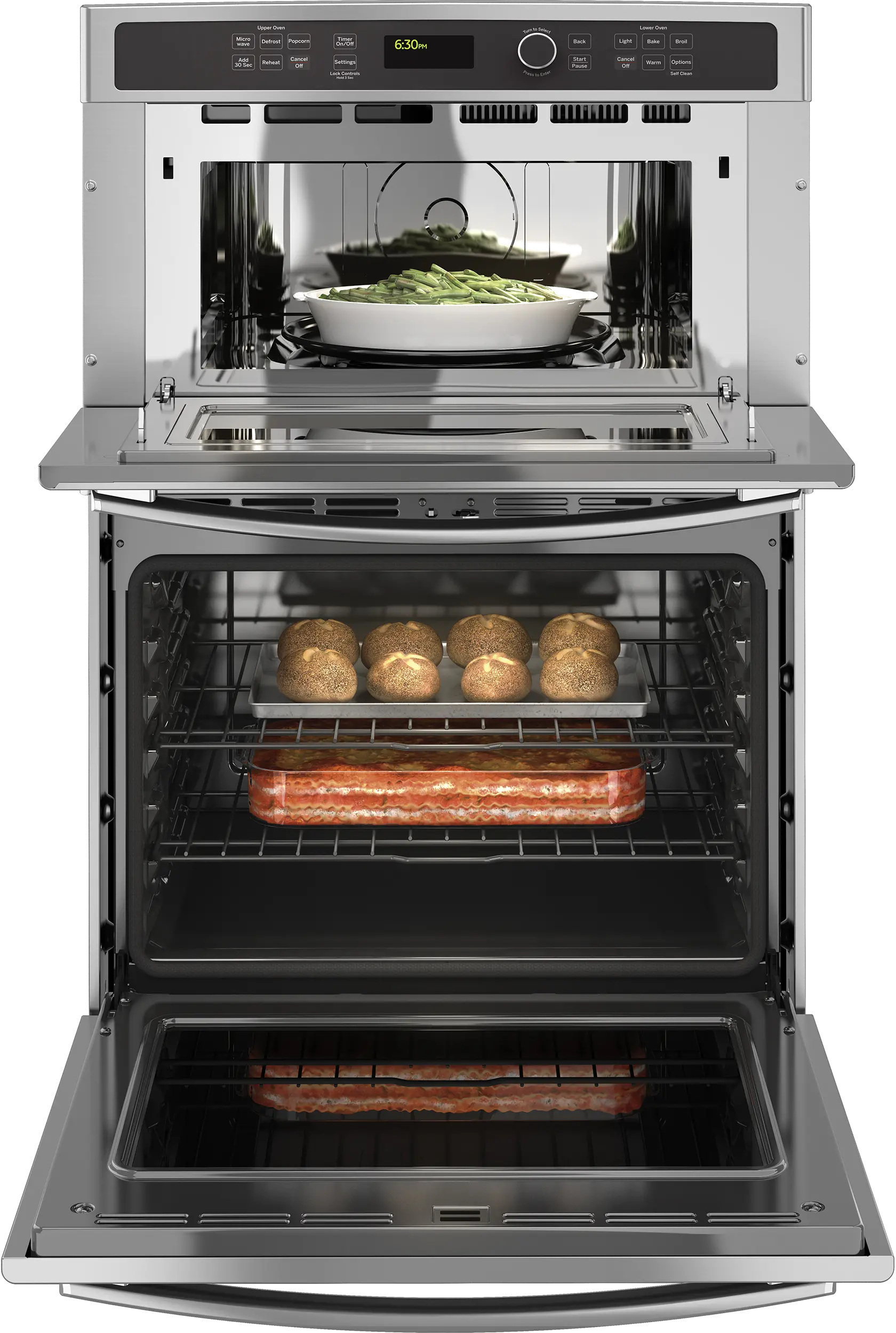 JT3800SHSS GE 6.7 cu ft Combination Wall Oven - Stainless Steel 30 Inch-5