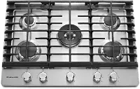 KCGS550ESS KitchenAid 30 Inch Gas Cooktop with 5 Burners - Stainless Steel