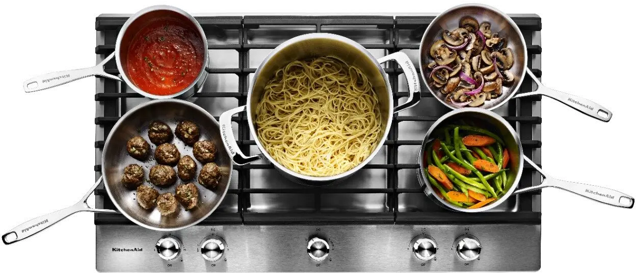 KCGS550ESS KitchenAid 30 Inch Gas Cooktop with 5 Burners - Stainless Steel-3