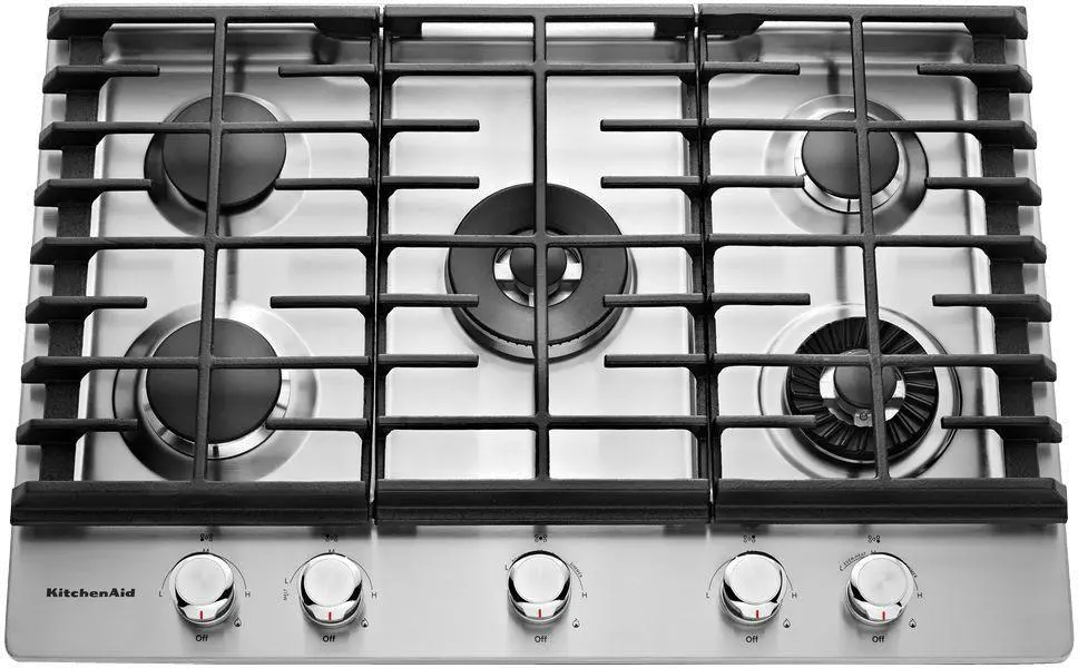 KCGS950ESS KitchenAid 30 Inch Gas Cooktop with Removable Griddle - Stainless Steel-1