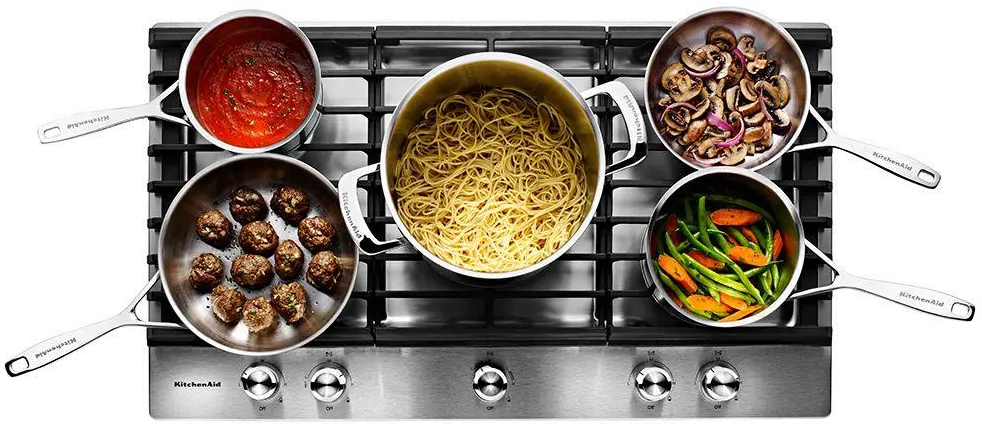 KCGS950ESS KitchenAid 30 Inch Gas Cooktop with Removable Griddle - Stainless Steel-6